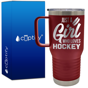 Just a Girl Who Loves Hockey 20oz Hockey Travel Mug