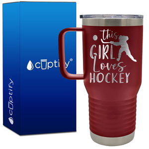 This Girl Loves Hockey 20oz Hockey Travel Mug