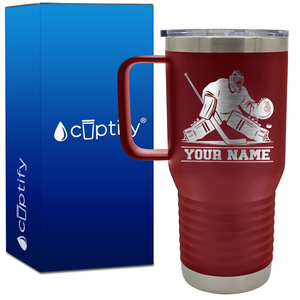 Personalized Hockey Goalie 20oz Hockey Travel Mug