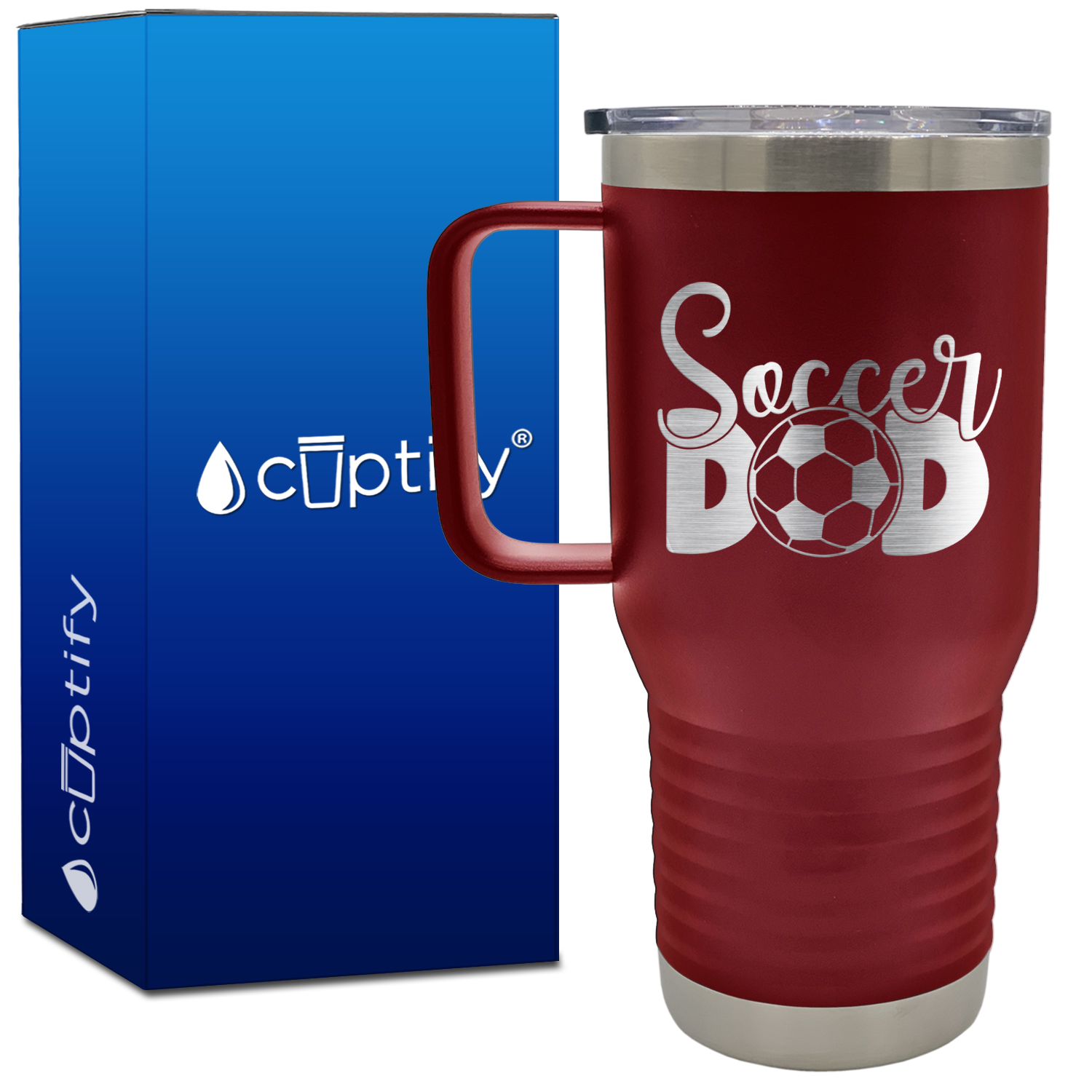 Soccer Dad with Ball 20oz Soccer Travel Mug