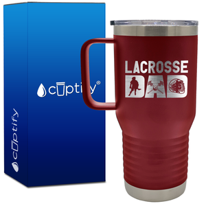 Lacrosse Dad with Silhouette 20oz Lacrosse Travel Mug