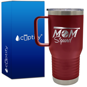 Mom Squad Softball 20oz Softball Travel Mug