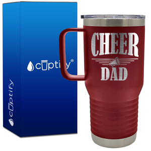 Cheer Dad Megaphone Lines 20oz Cheer Travel Mug