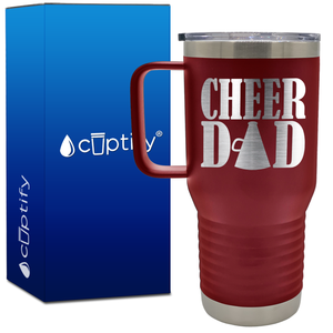 Cheer Dad with Megaphone 20oz Cheer Travel Mug