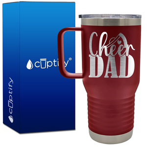 Cheer Dad Megaphone Heart 20oz Cheer Travel Mug