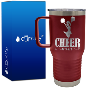 Cheer Mom Silhouette 20oz Cheer Travel Mug