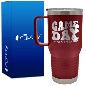 Game Day Vibes Football 20oz Football Travel Mug