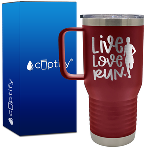 Live Love Run Silhouette 20oz Running Travel Mug