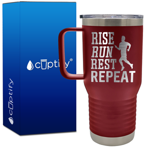 Rise Run Rest Repeat 20oz Running Travel Mug