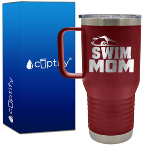 Swim Mom Silhouette 20oz Swimming Travel Mug