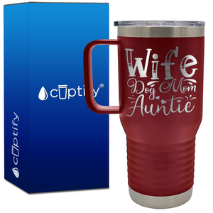 Wife Dog Mom Auntie 20oz Aunt Travel Mug