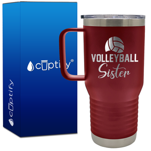 Volleyball Sister 20oz Volleyball Travel Mug