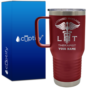 Personalized LMT Licensed Massage Therapist 20oz Medical Travel Mug