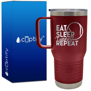 Eat Sleep Tennis Repeat 20oz Tennis Travel Mug