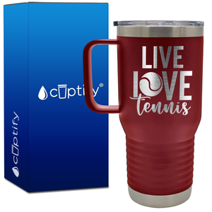 Live Love Tennis 20oz Tennis Travel Mug