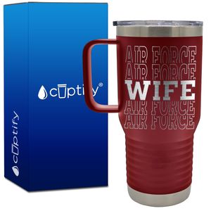 Air Force Wife Word Art 20oz Travel Mug