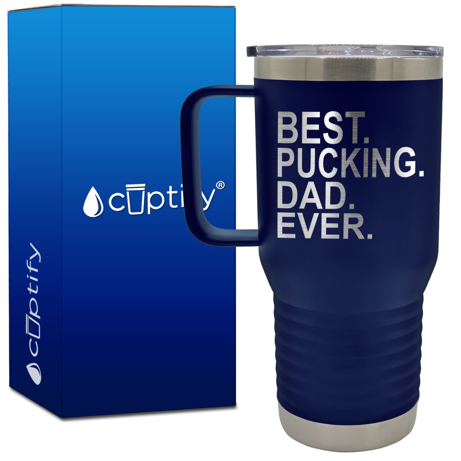 Best Pucking Dad Ever 20oz Hockey Travel Mug