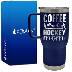 Coffee and Hockey Mom 20oz Hockey Travel Mug