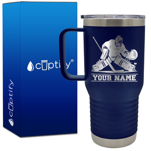 Personalized Hockey Goalie 20oz Hockey Travel Mug