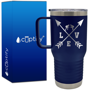 Love Arrows Wrestling 20oz Wrestling Travel Mug