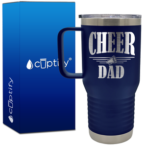 Cheer Dad Megaphone Lines 20oz Cheer Travel Mug