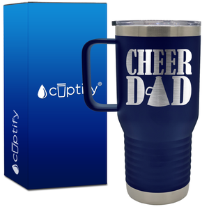 Cheer Dad with Megaphone 20oz Cheer Travel Mug