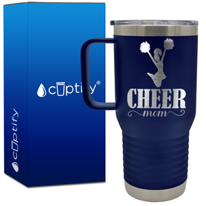 Cheer Mom Silhouette 20oz Cheer Travel Mug