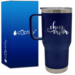 Cheer Mom Heart 20oz Cheer Travel Mug