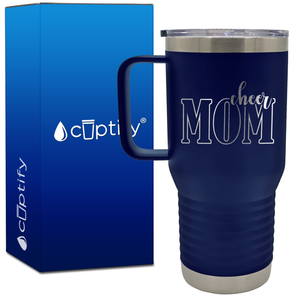 Cheer Mom Outline 20oz Cheer Travel Mug