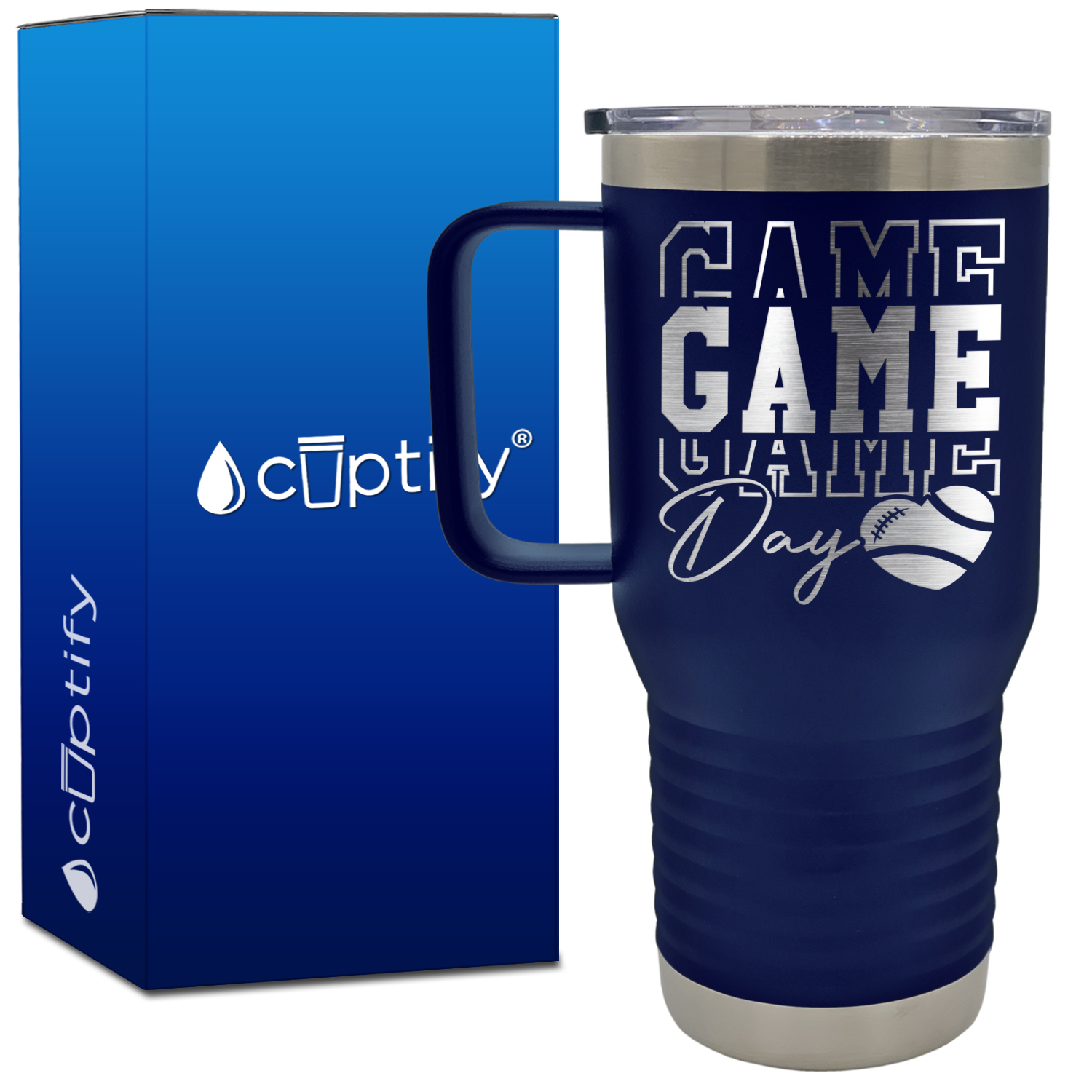 Game Game Game Day Football 20oz Football Travel Mug