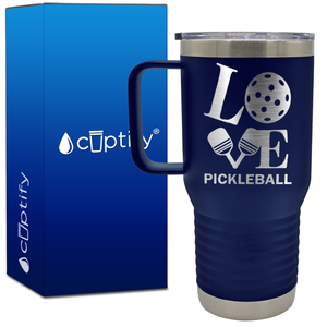 Love Pickleball Paddles 20oz Pickleball Travel Mug