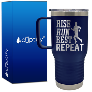 Rise Run Rest Repeat 20oz Running Travel Mug