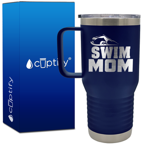 Swim Mom Silhouette 20oz Swimming Travel Mug