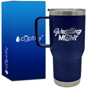 Wrestling Mom Silhouettes 20oz Wrestling Travel Mug