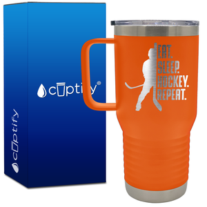 Eat. Sleep. Hockey. Repeat. 20oz Hockey Travel Mug