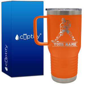 Personalized Hockey Player 20oz Hockey Travel Mug