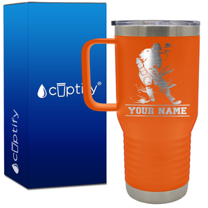 Personalized Skating Hockey Player 20oz Hockey Travel Mug