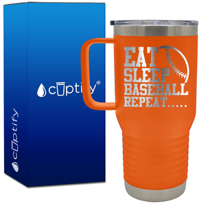 Eat Sleep Baseball Repeat 20oz Baseball Travel Mug