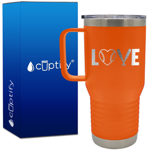 Love Baseball 20oz Baseball Travel Mug