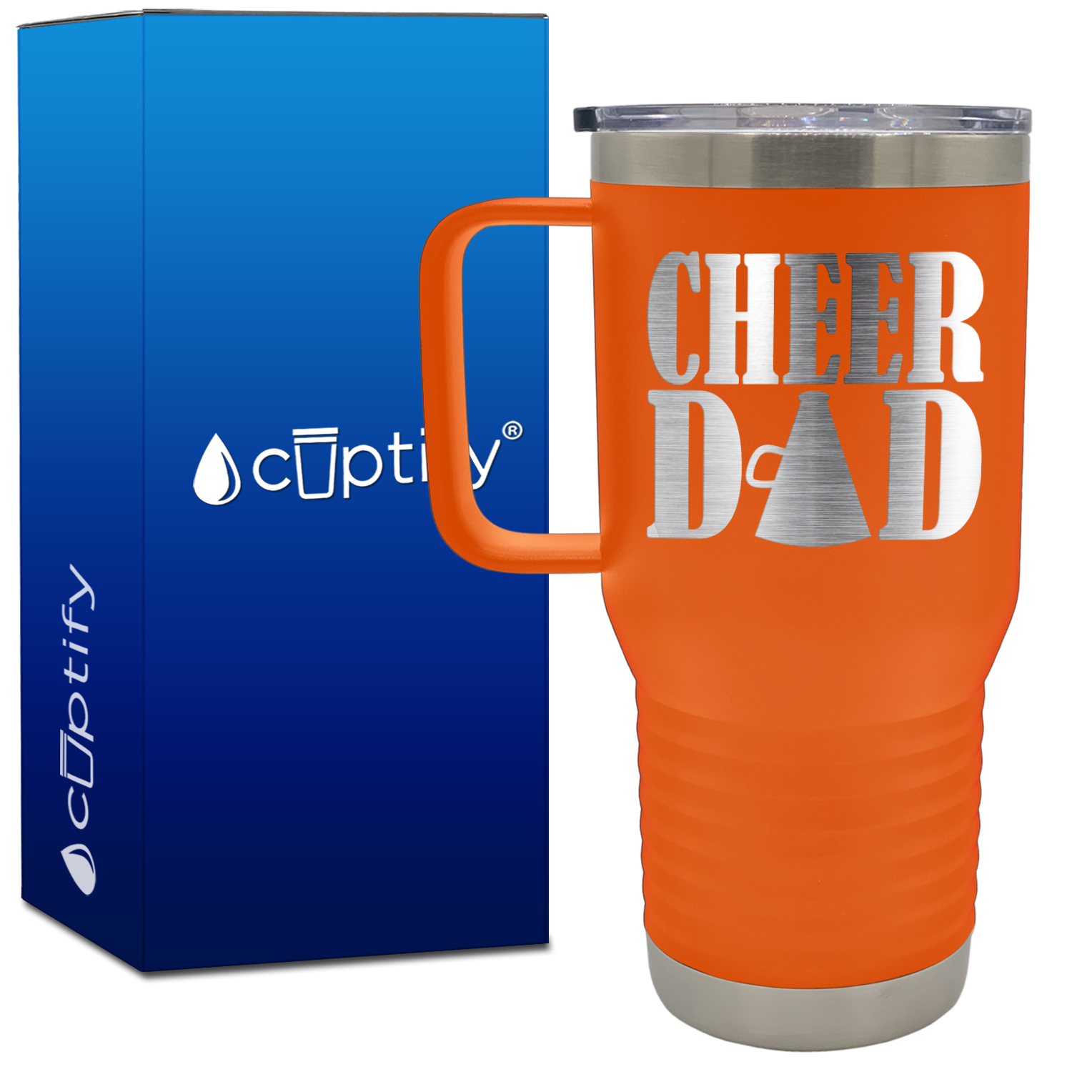 Cheer Dad with Megaphone 20oz Cheer Travel Mug