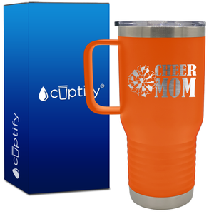 Cheer Mom with Pom Pom 20oz Cheer Travel Mug