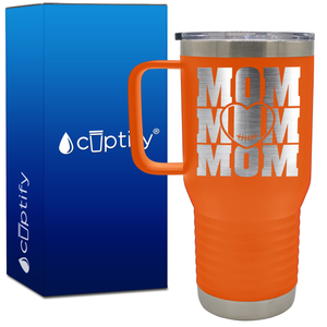 Mom Mom Mom Football 20oz Football Travel Mug