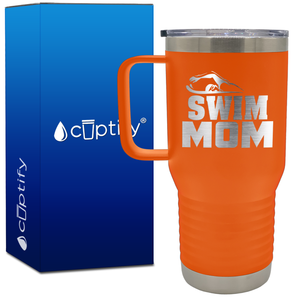 Swim Mom Silhouette 20oz Swimming Travel Mug