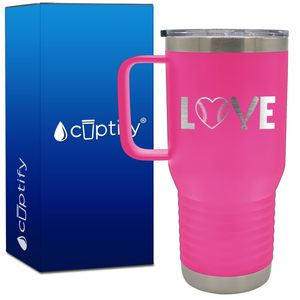 Love Baseball 20oz Baseball Travel Mug