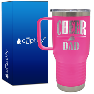 Cheer Dad Megaphone Lines 20oz Cheer Travel Mug