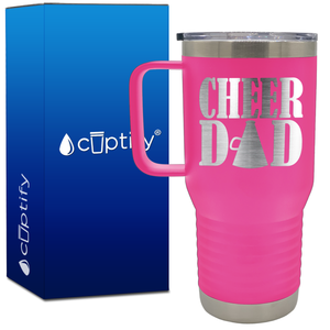 Cheer Dad with Megaphone 20oz Cheer Travel Mug