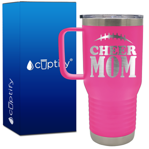 Cheer Mom Football Stitches 20oz Cheer Travel Mug