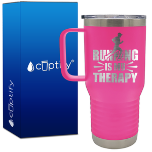 Running is my Therapy 20oz Running Travel Mug