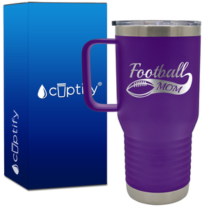 Football Mom Swoosh 20oz Mom Travel Mug