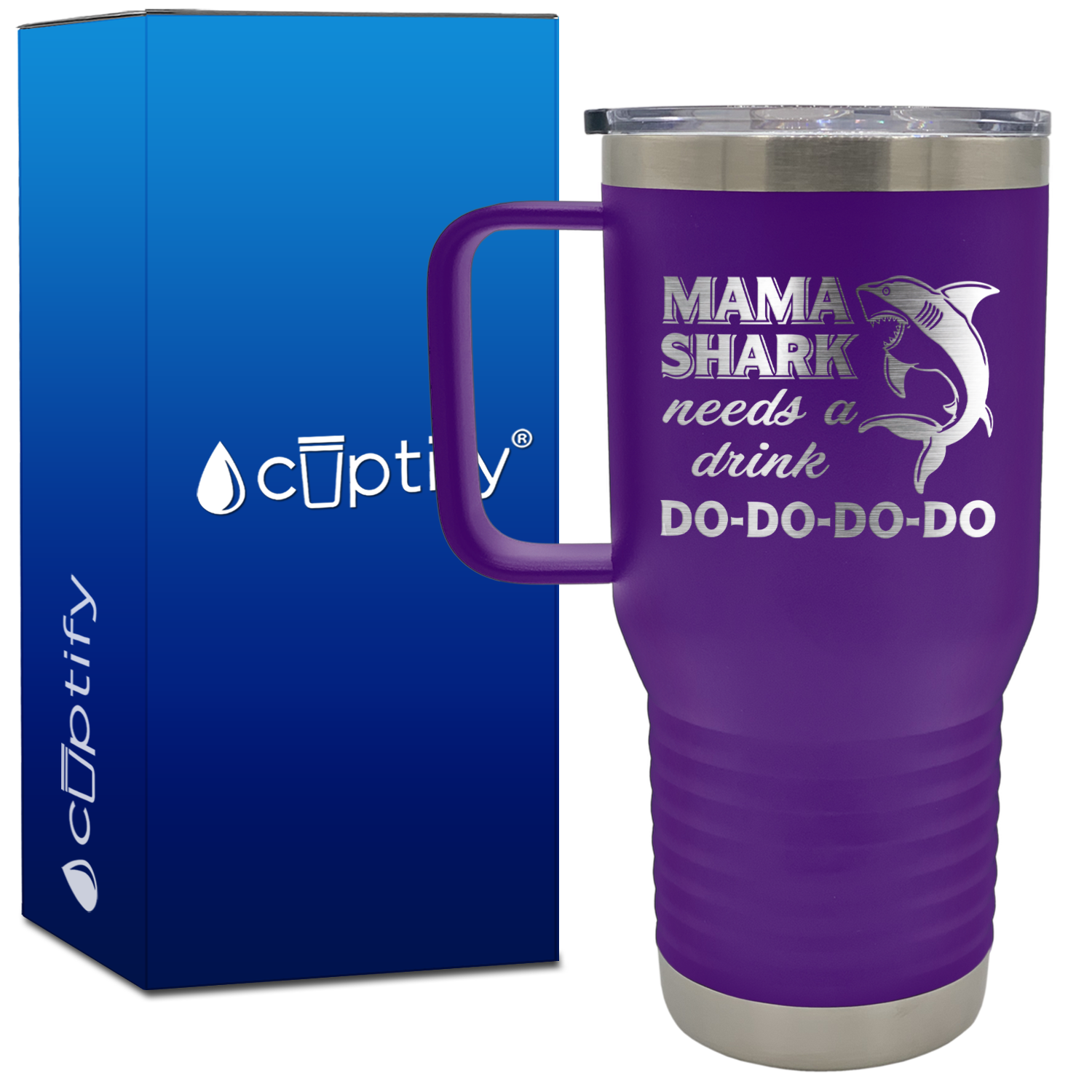 Mama Shark Needs a Drink 20oz Mom Travel Mug